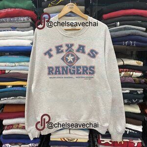 Vintage Texas Rangers Sweatshirt, 90s Retro MLB Texas Rangers Baseball Shirt Tee